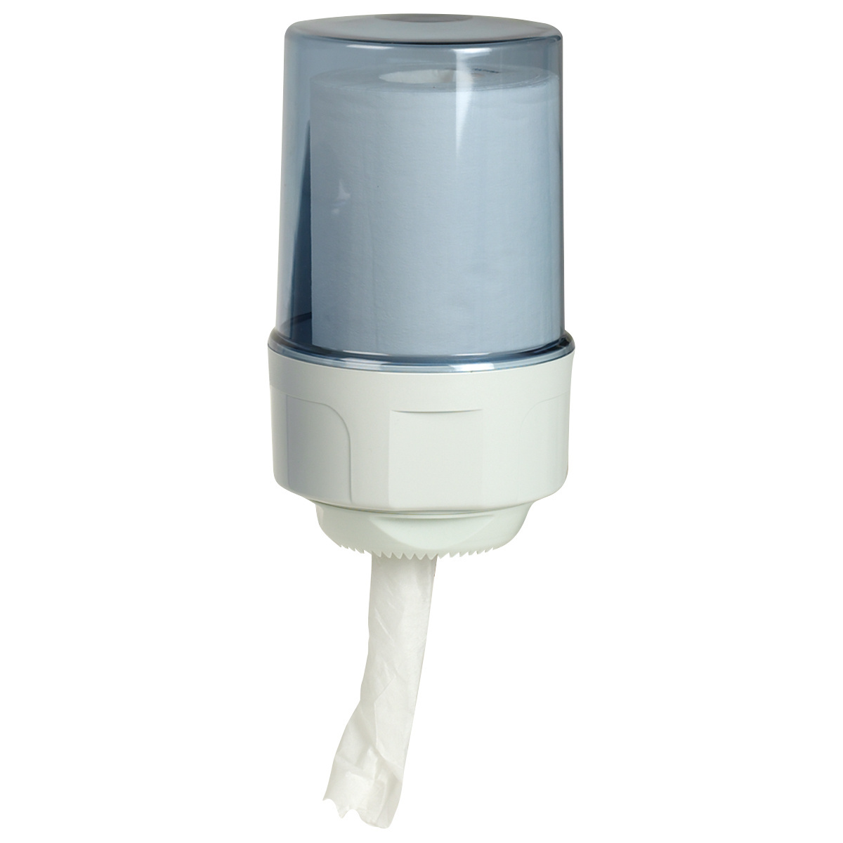 Dispenser für Reinigungsrolle Mini, weiss/blau-transparent, 14.5 x 27 cm