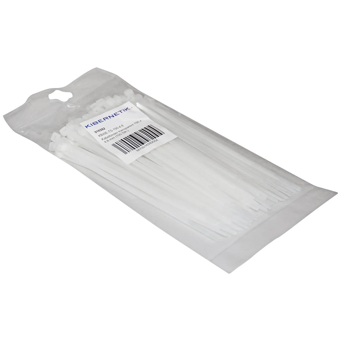 Kabelbinder transparent 4.8 mm x 19 cm,