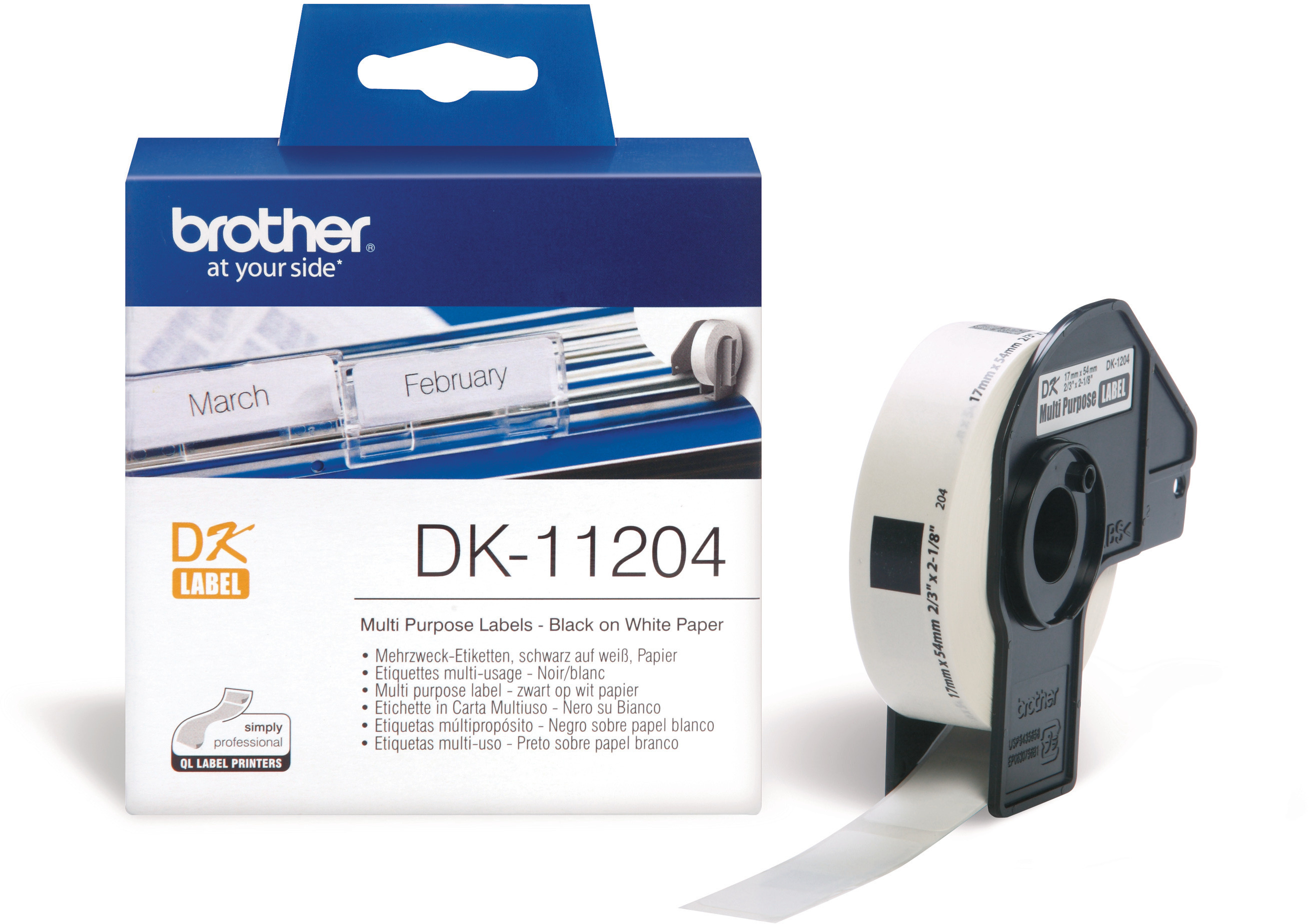400 brother Etiketten DK-11204 weiss, 17 mm x 54 mm