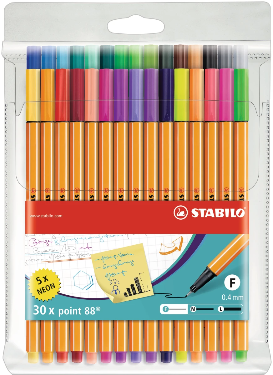 STABILO Faserschreiber Point 88, Neon, 0.4 mm (30x)