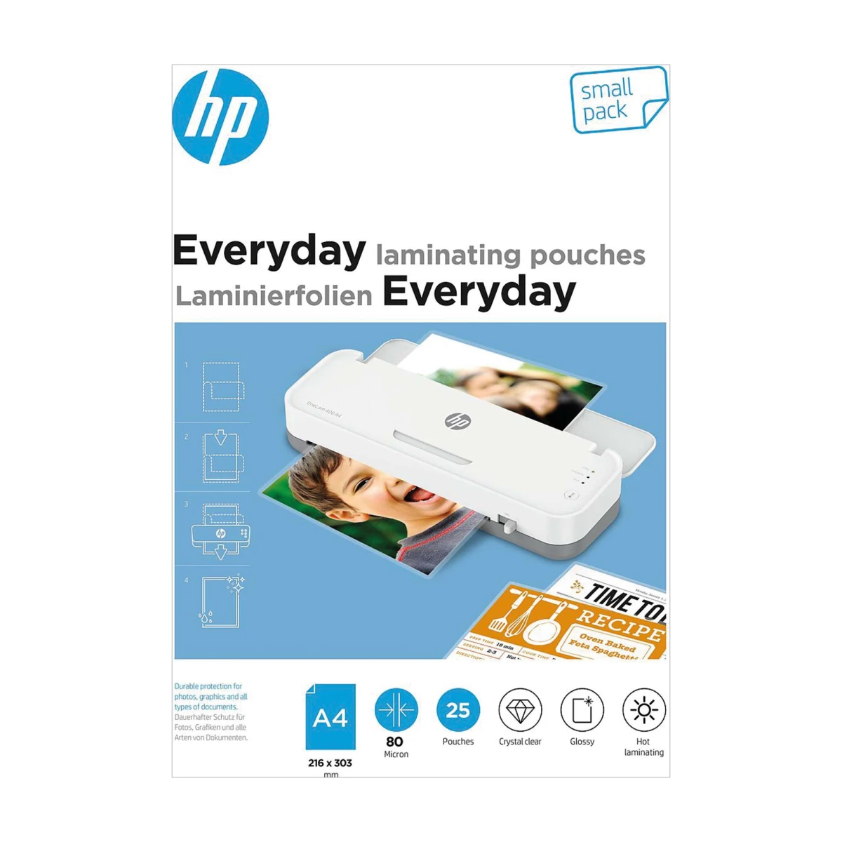 HP Everyday Laminierfolien, A4, 80 my, Pack à 25 Stück