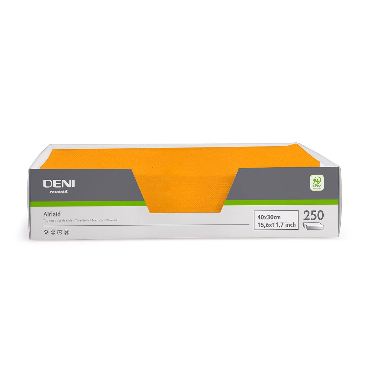 DENI meet Tischset Airlaid, orange, 30x40cm, Pack zu 250 Stück