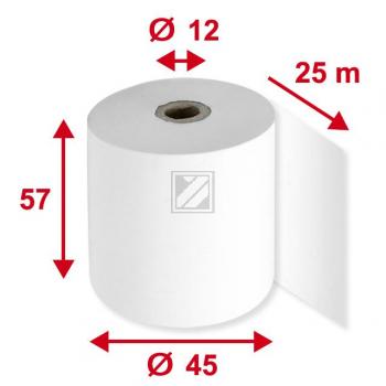 Kassenrolle Schicht aussen weiß