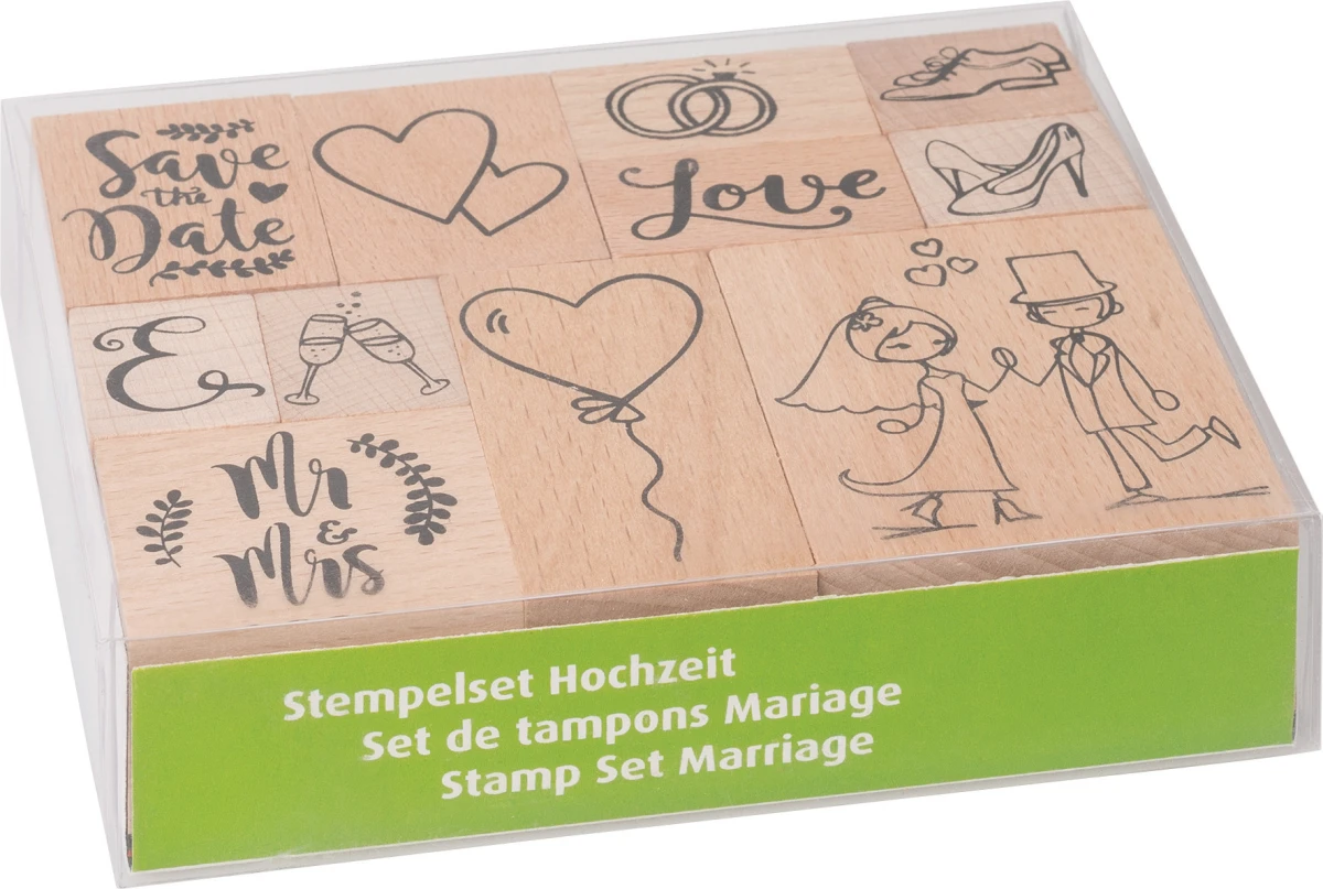 HEYDA Stempel-Set Hochzeit 12x10x3cm
